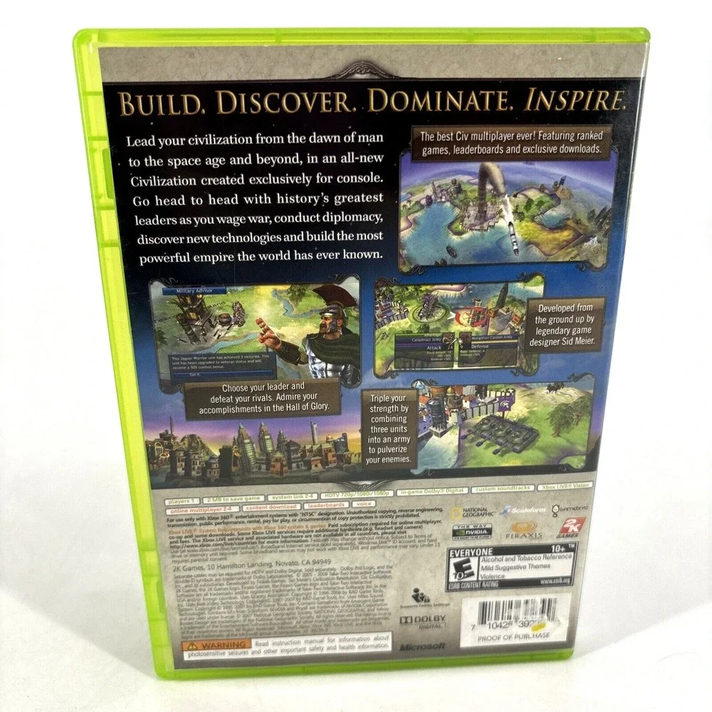 Sid Meier's Civilization Revolution (Microsoft Xbox 360, 2008) Complete‎ Tested